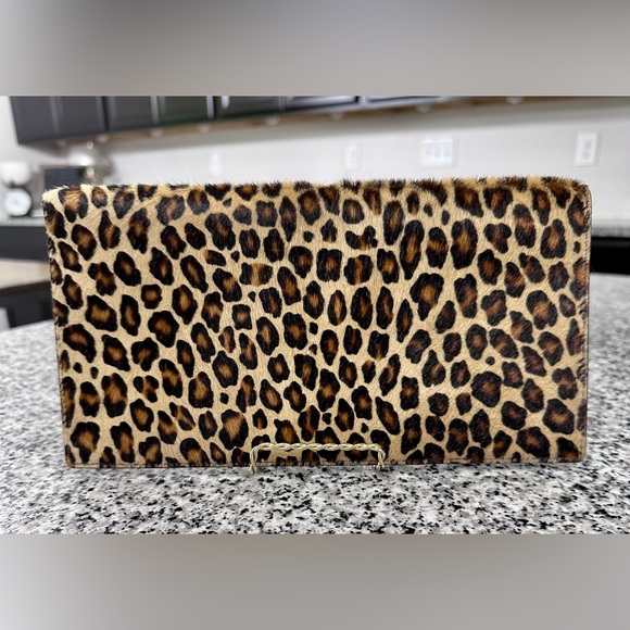 W Kleinberg Envelope Clutch, fur, leopard pattern - Picture 2 of 6
